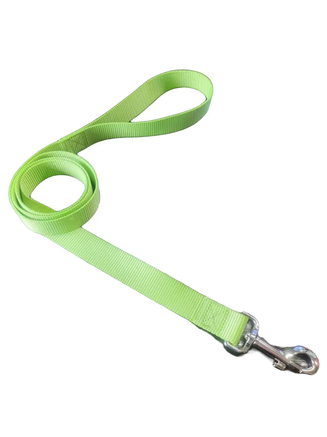 Solid colour polyester dog tug-of-war rope toy shown in blue, with hand loops, for interactive play with pets.