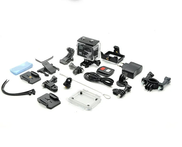 4K HD dual screen WiFi sports camera with remote control, 30m waterproof, Black or Silver