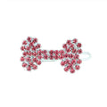 Small dog bone diamond ornament barrette in white, casual hair clip for pet lovers
