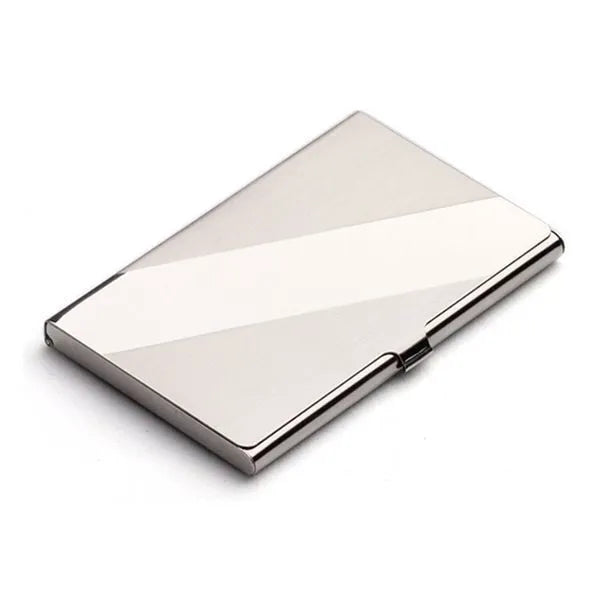 304 stainless steel geometric business card case with laser sculpture and mirror finish