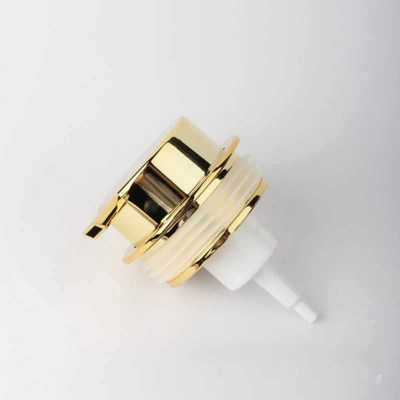 ABS plastic facial cleanser foam pump with large pump head in metallic finish