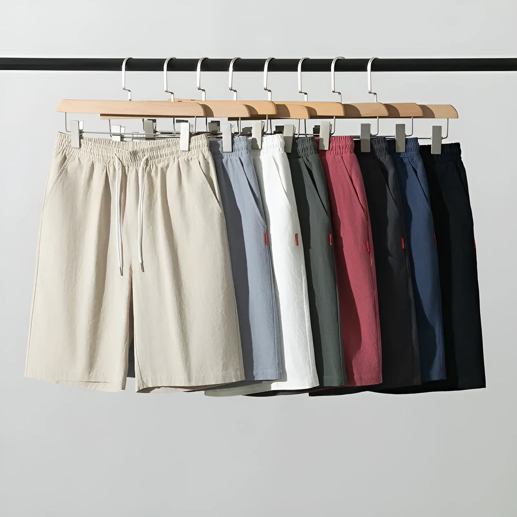 Cotton and linen casual cropped pants in Army Green with a drawstring waist.