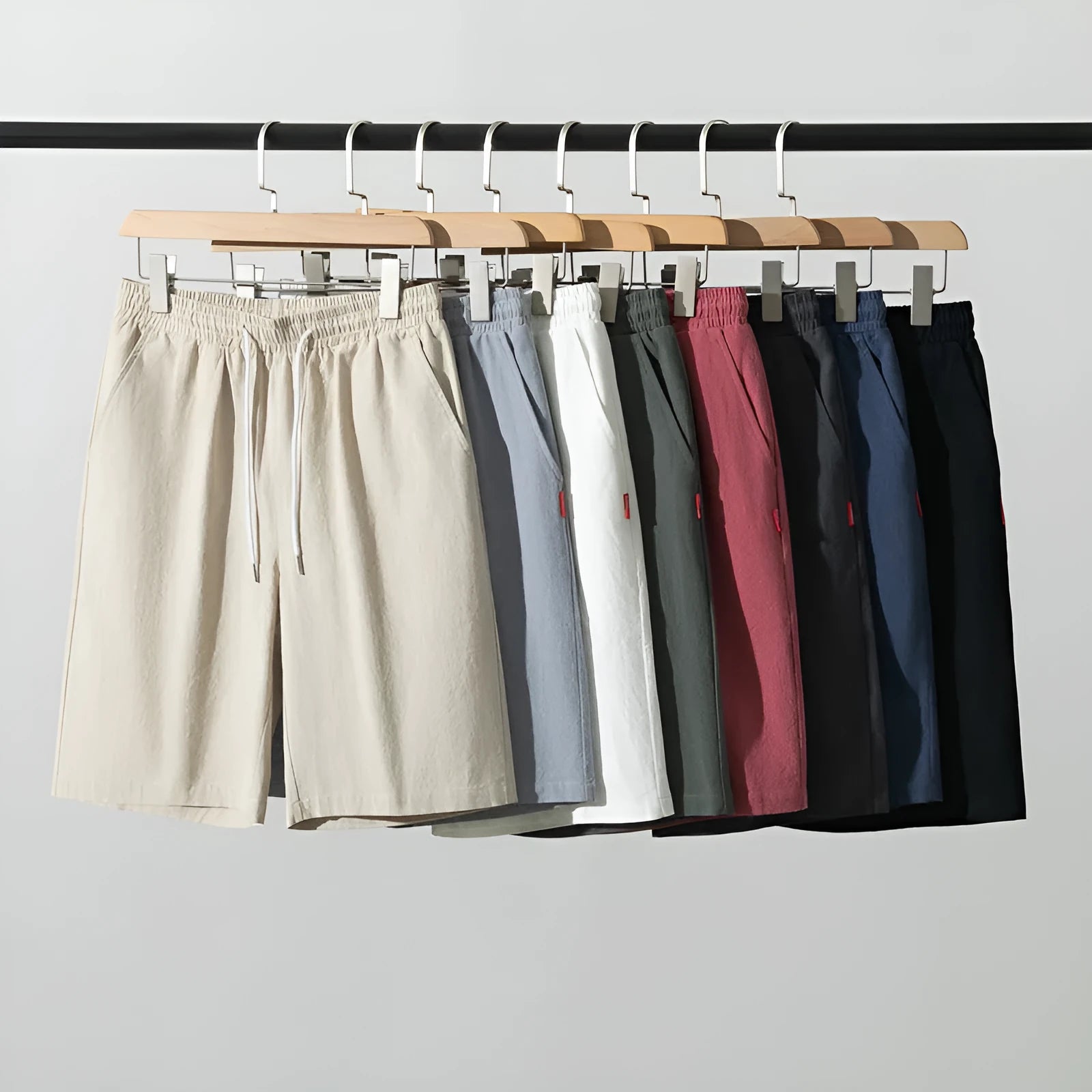 Cotton and linen casual cropped pants in Army Green with a drawstring waist.