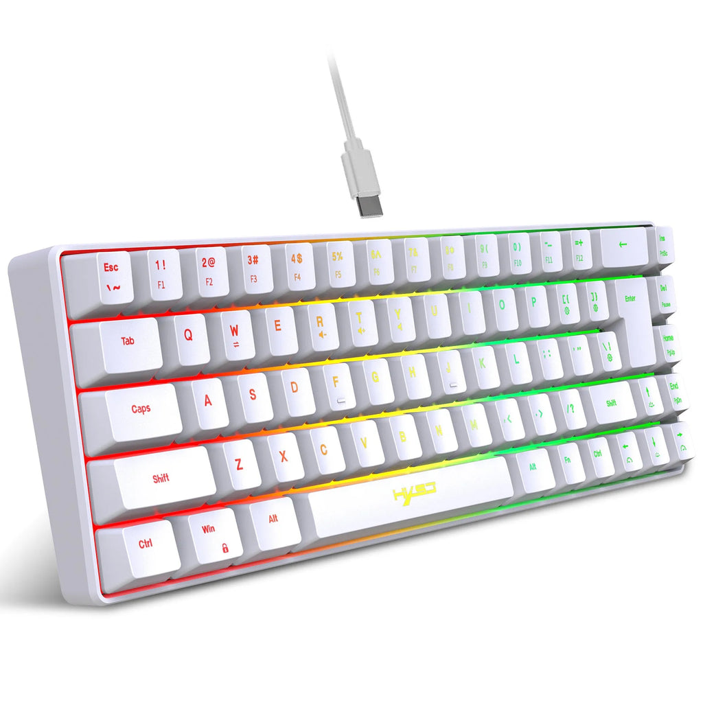 Mechanical feeling membrane gaming keyboard 68 keys black ABS wired USB compact layout