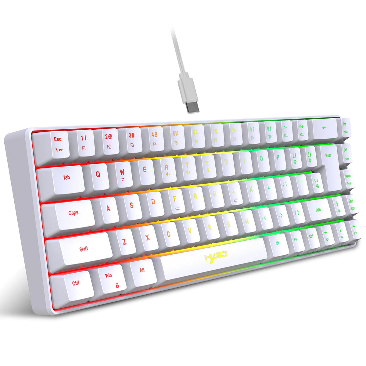 Mechanical feeling membrane gaming keyboard 68 keys black ABS wired USB compact layout