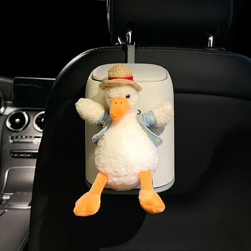 Cute cotton car trash can with spring lid in Astronaut design for centre console placement