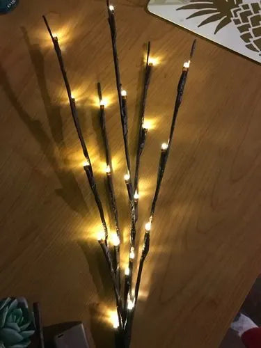 20 LED twig light string, 75cm, five branches, battery operated, for party wedding festival decoration