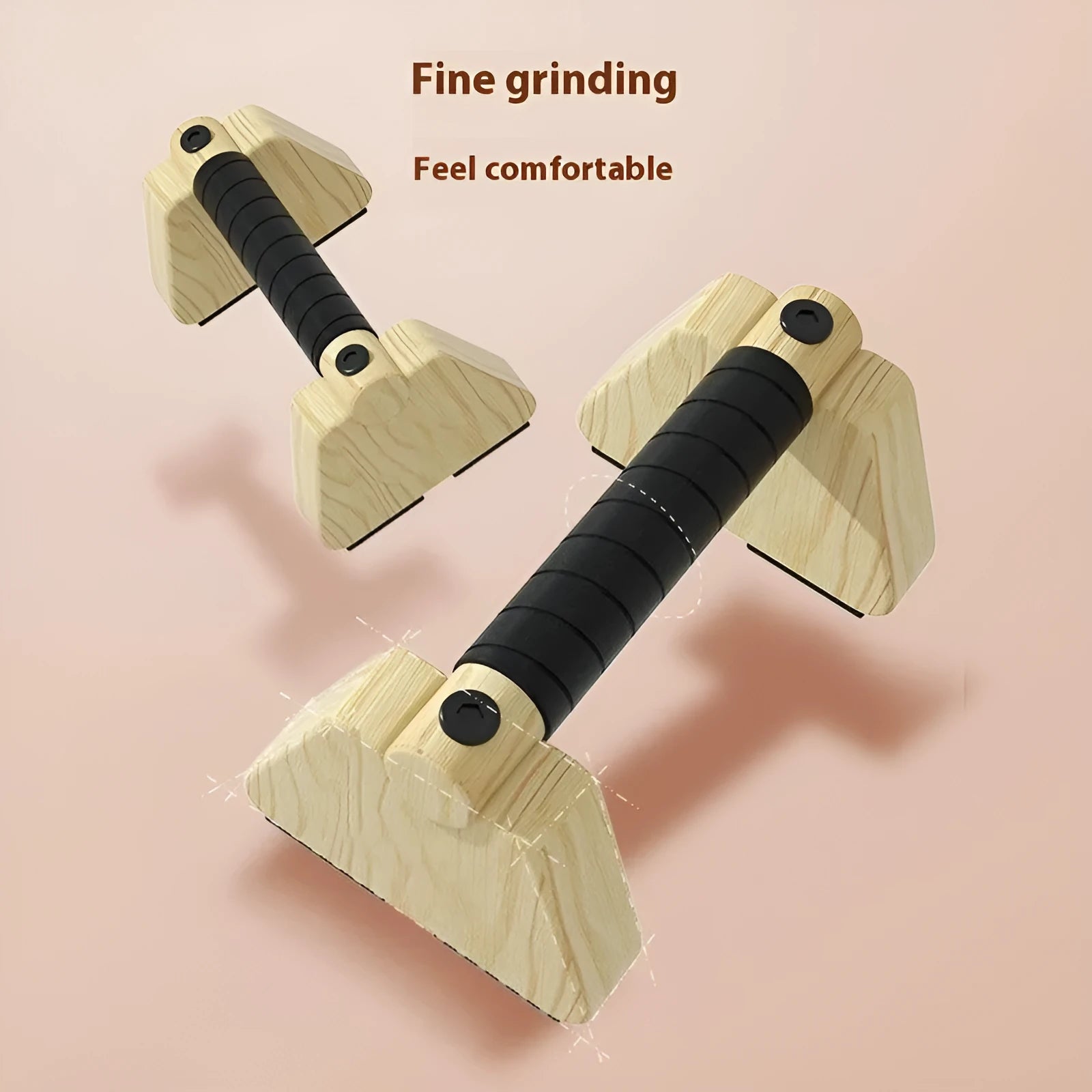 Wooden push-up stand in Nordic beech finish, 20cm height option, with compact 95x200x105mm dimensions