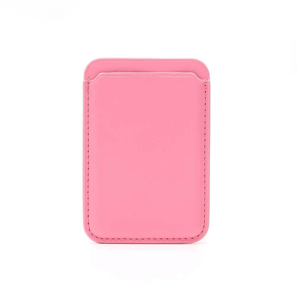 Black PU iPhone case with a magnetic card holder wallet back, MagSafe compatible