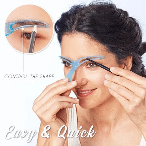 ABS eyebrow trimming aid card in pink, 15 x 2.5 cm, on blister card packaging