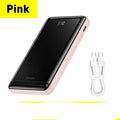 Slim blue 3-in-1 magnetic power bank and wireless charger for mobile phones.