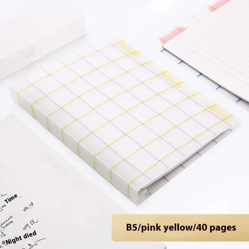 Refillable spiral notebook in A5 and B5 sizes with colourful PP cover options