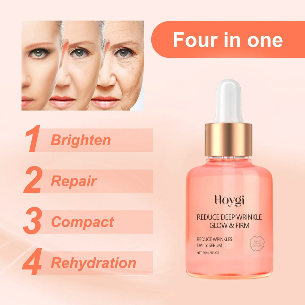 30ml rose essential oil facial serum in glass dropper bottle for fine wrinkles and skin brightening