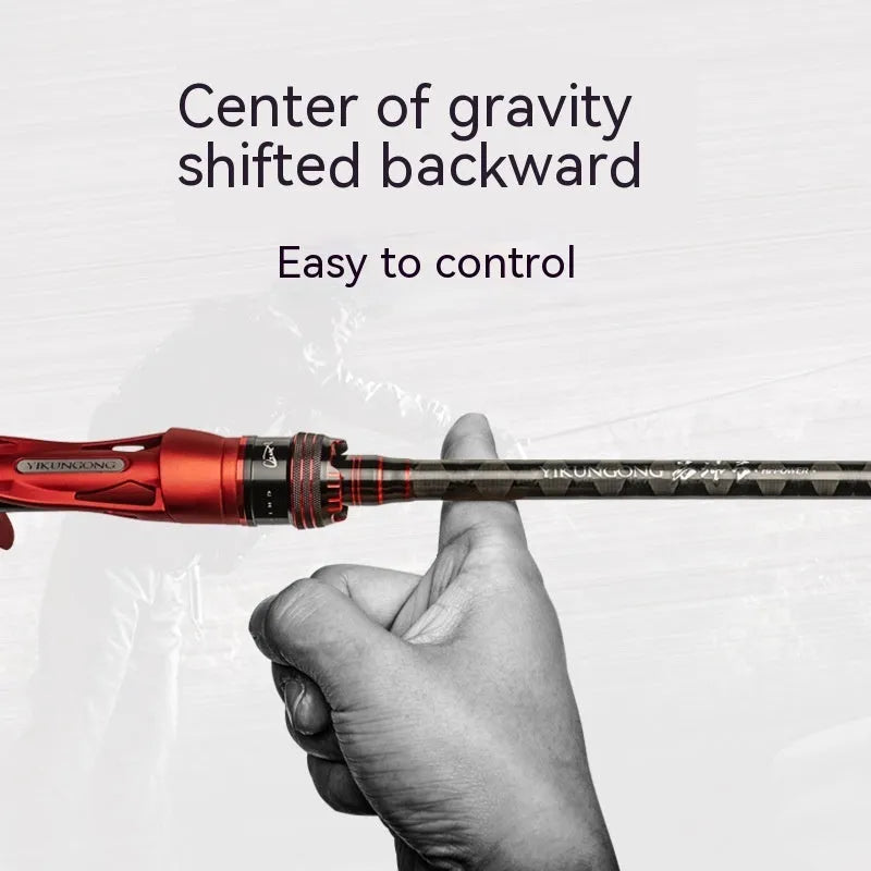 Carbon ultralight fishing rod with straight handle and cross carbon cloth construction for lure fishing