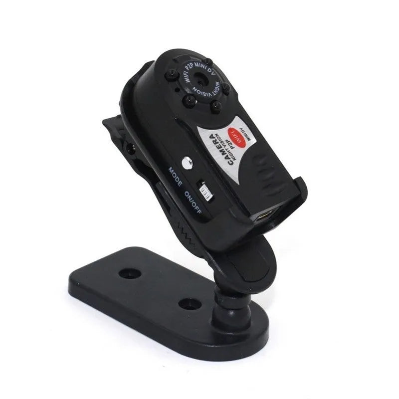 Black wifi remote camera with LCD screen showing 16x optical zoom and night vision capability