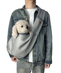 Portable breathable pet outing cross-body bag in polyester mesh for small dogs and cats under 6kg