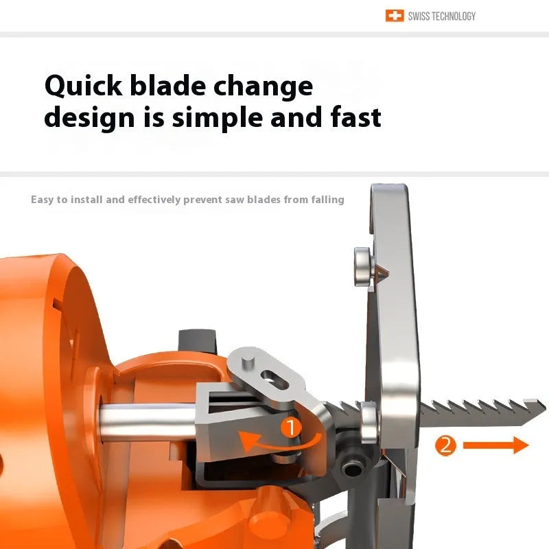 Electric scroll saw 600W single speed household handheld woodworking saw for PVC wood metal cutting with five blades in paper box