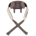 Milky white rechargeable shoulder and neck massager for cervical spine kneading with infrared physiotherapy.