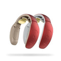 Red and white intelligent cervical massager device with battery and electrodes