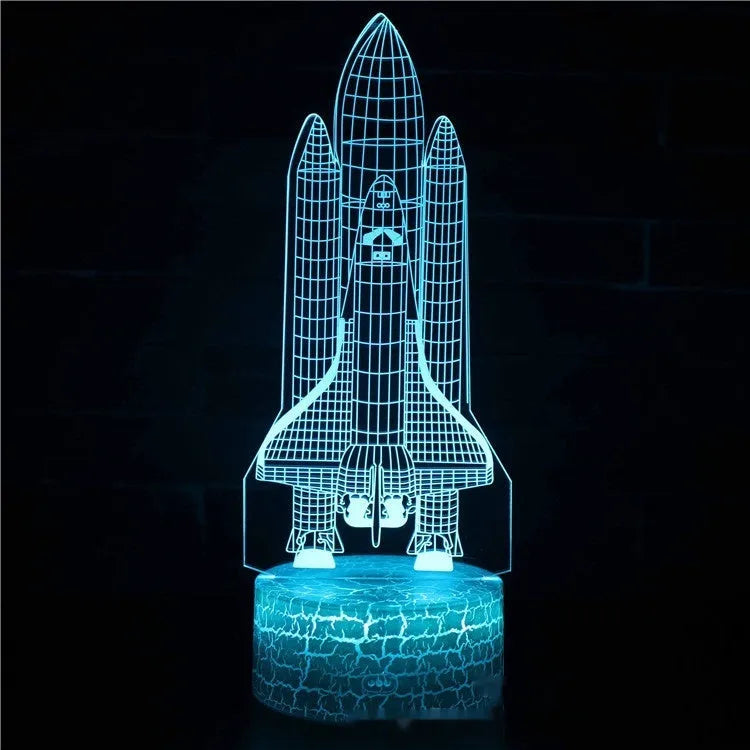 Fighter Series colourful creative 3D small night lamp with USB power and touch control for bedroom use