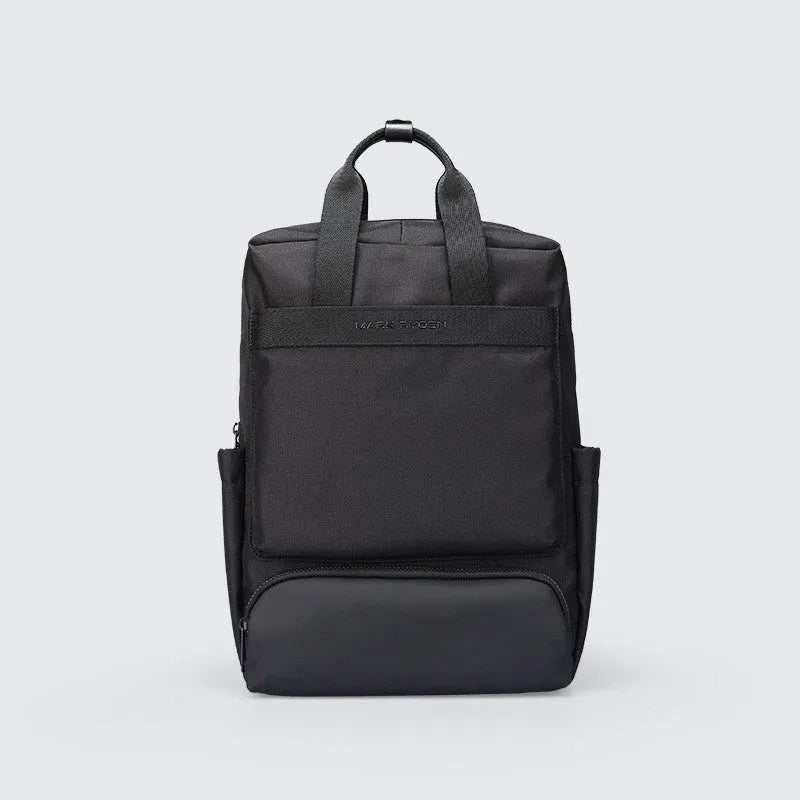 Oxford cloth computer backpack in elegant black with 20-35 litre storage capacity and polyester lining