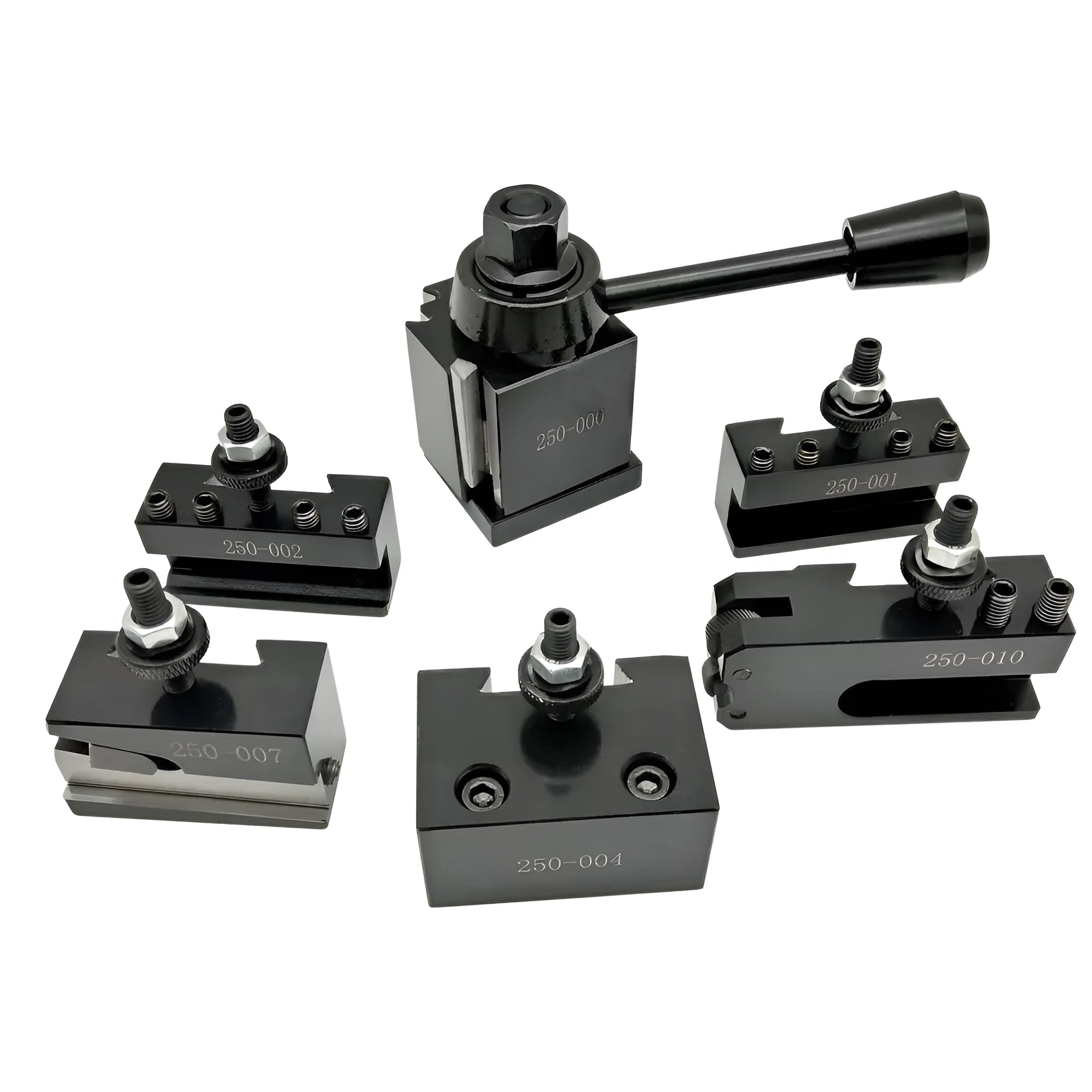 Machifit 250-000 quick change lathe tool post and holder set with M10 fitting.