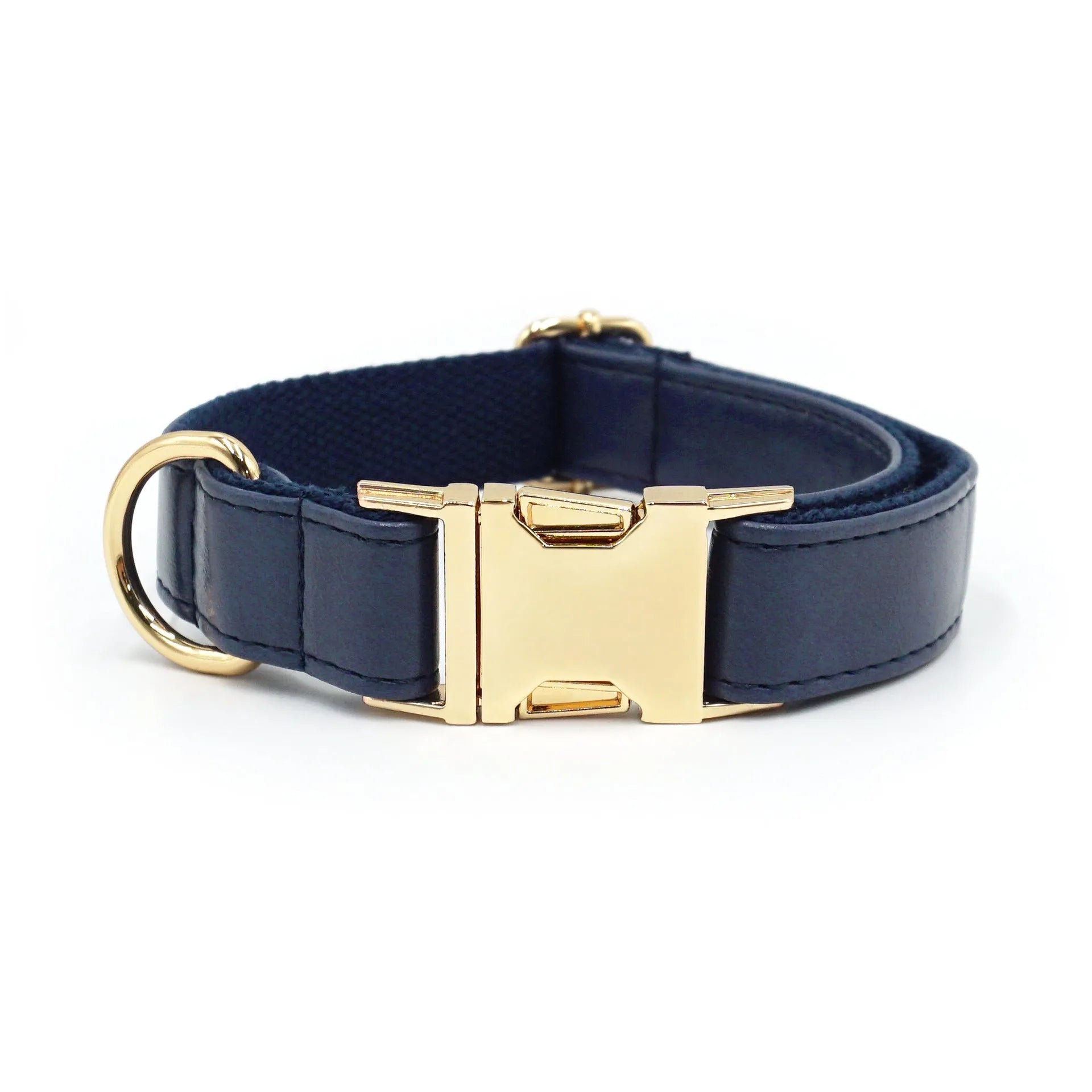 Simple colour block leather dog collar shown in caramel colour on a white background.