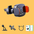 Grey navigation electric car phone holder with wireless charging and swivel air outlet mount