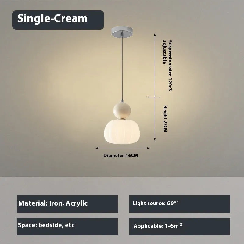 Nordic style pumpkin-shaped bedroom chandelier in alloy with multiple head and colour options