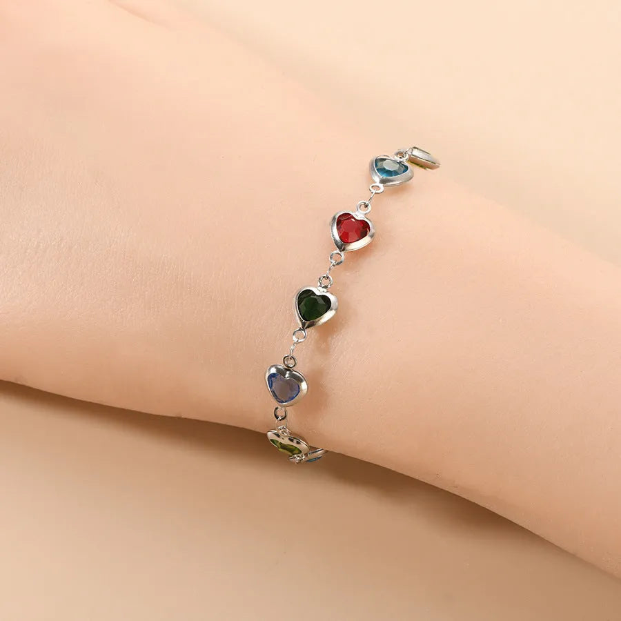 Devil's Eye geometric heart bracelet with colourful electroplated finish on stainless steel