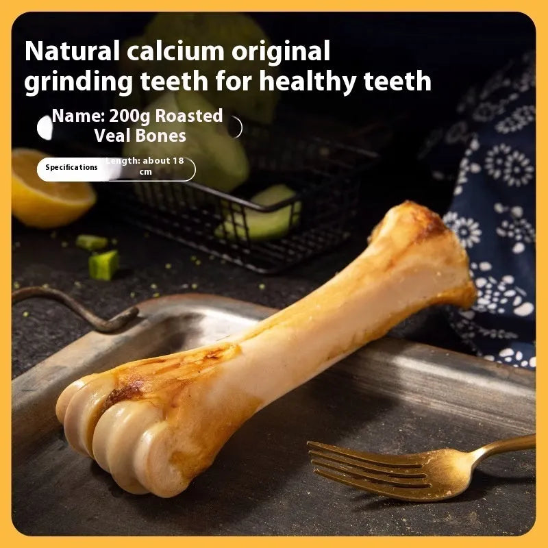 Large puppy molar rod dental chew with roasted ox bone flavour for teeth cleaning and training rewards