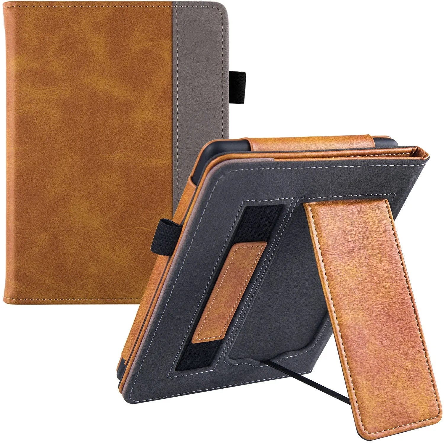 Kindle Paperwhite 5 leather case with built-in wrist strap in assorted colours