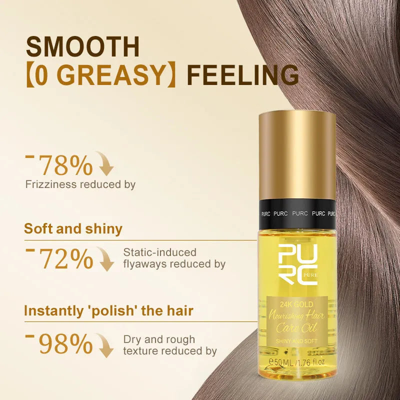 Yellow 50ml hair care essential oil bottle for scalp oil control and frizzy hair repair