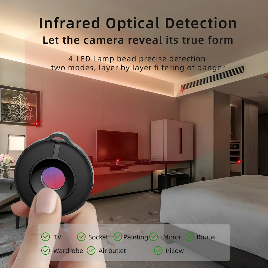 Compact S600 coloured infrared camera detector with a filtering lens for 5m remote inspection.