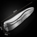 Manual garlic press aluminium alloy silver colour 20cm length on kitchen countertop
