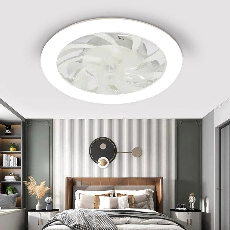 Minimalist ceiling fan lamp with plastic blades and remote control, 48cm diameter, modern style