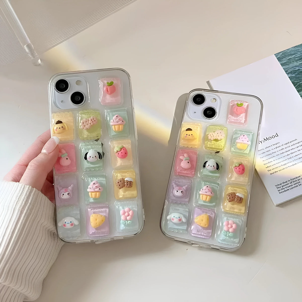 Creative adhesive candy TPU iPhone case with three-dimensional candy design for iPhone 11 12 13 14 X XR XS Max