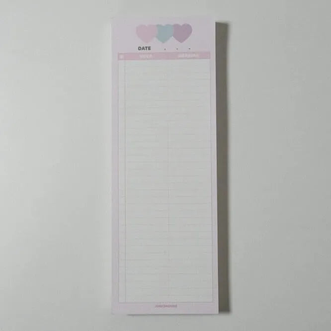 B5 half-size notepad with English words learning paper in blue, pink, or purple cover options