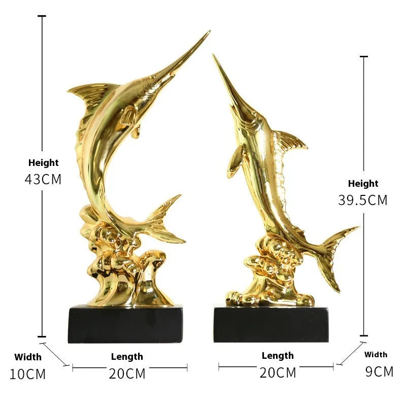 European style swordfish decorative craft ornament in plastic and resin materials