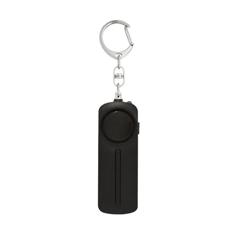 Compact pink and blue girls personal safety alarm with keyring, showing 86mm size.