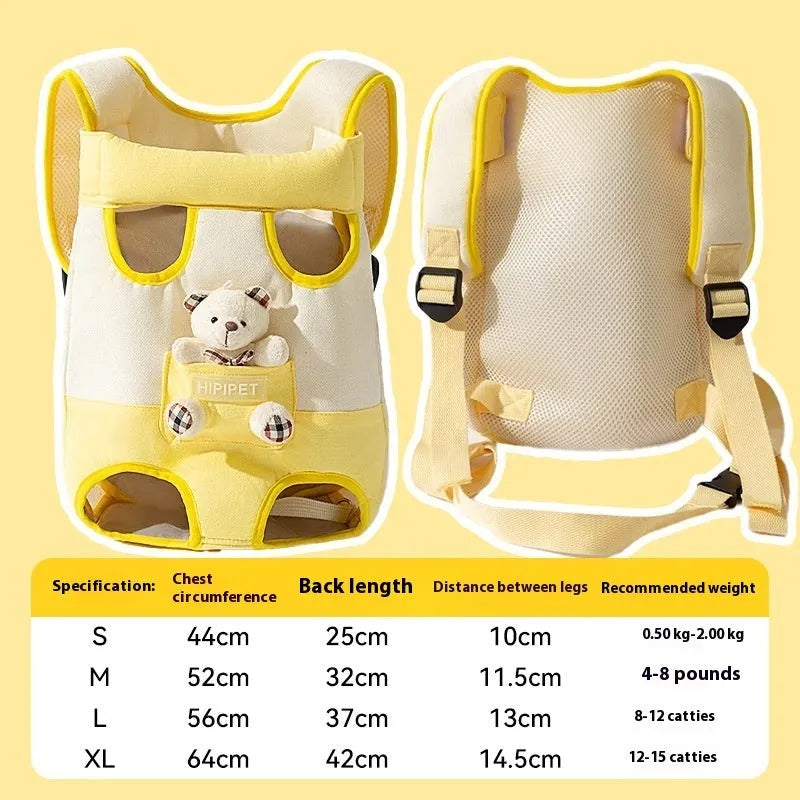 Cartoon animal pattern pet carrier bag with canvas construction in multiple colour stitching options