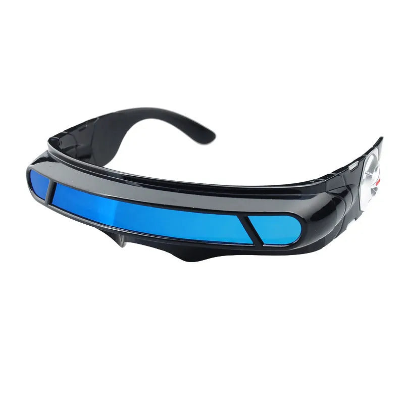 Polarised sports sunglasses with a black full-rim PC frame and choice of grey, red, or blue mirror lenses.