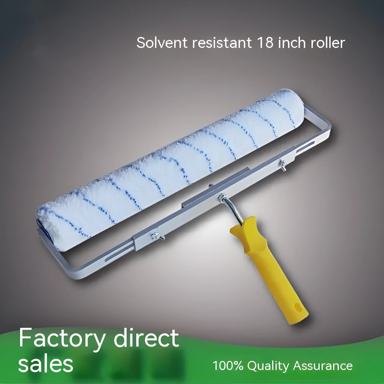18-inch black paint roller kit with extension pole and three brush heads for wall and ceiling painting