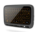 H18 mini wireless backlit keyboard with touchpad and mouse wheel in black