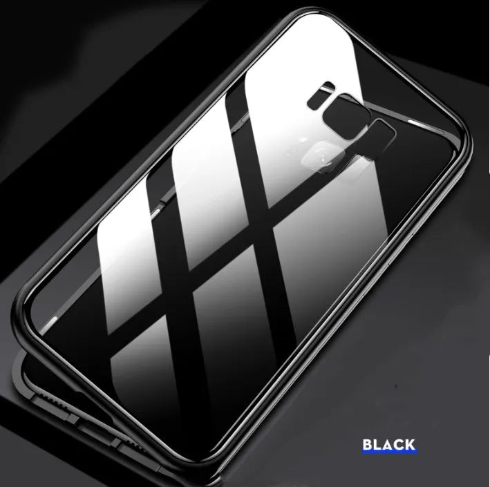 Samsung Galaxy magnetic anti-peep phone case with clamshell design in solid colour options