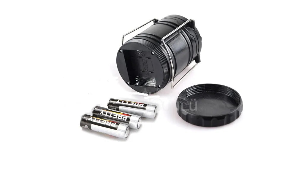 Black battery COB outdoor camping tent light with 3V power for emergency and home use