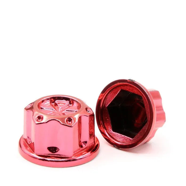 Set of 30 motorcycle engine screw caps in various colours including black, red, gold, blue, silver, green, orange, purple and yellow