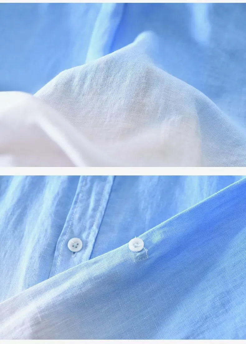 Casual slim fit top coat for youth in hemp-polyester fabric, shown in dark blue, light blue, and yellow colour options.