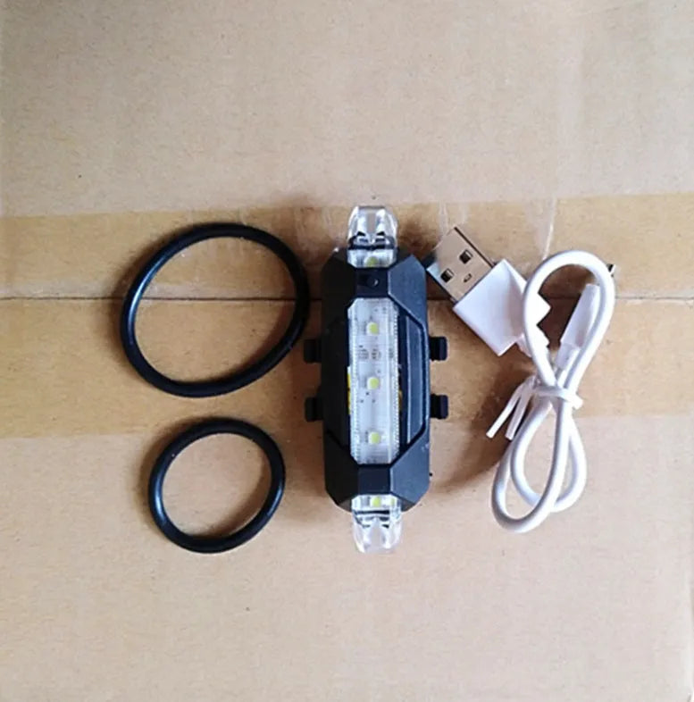 Mountain bike warning light set with silicone waterproof housing, A-style and B-style lights, multifunctional fixing for handlebars