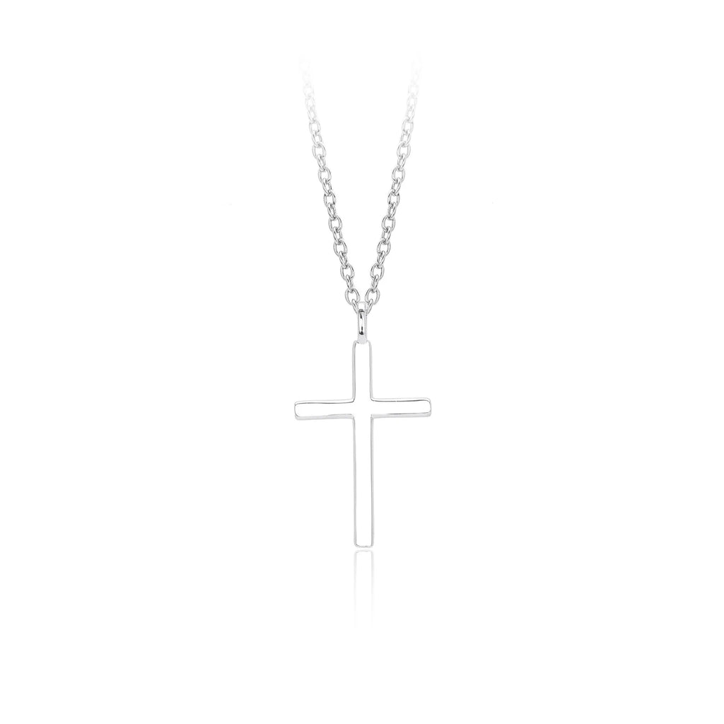 S925 sterling silver necklace with cross pendant on adjustable O-shaped chain